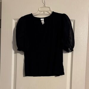 H&M Black Puff Sleeve Blouse